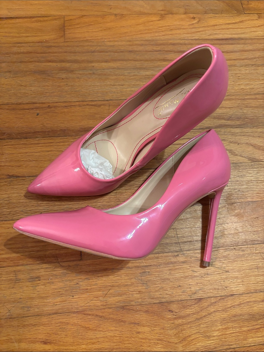 Anne Michelle Pink Patent Pointed-Toe Stiletto Pumps